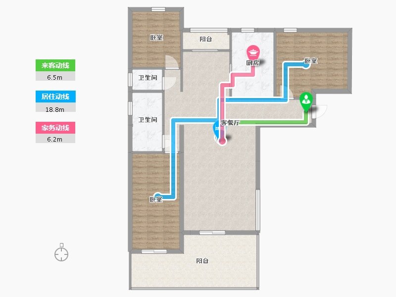 陕西省-西安市-观澜天下-131.86-户型库-动静线