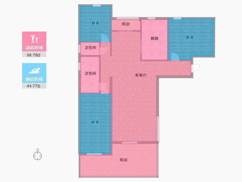 陕西省-西安市-观澜天下-131.86-户型库-动静分区