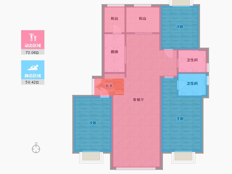 黑龙江省-哈尔滨市-宝宇天邑澜山-112.07-户型库-动静分区