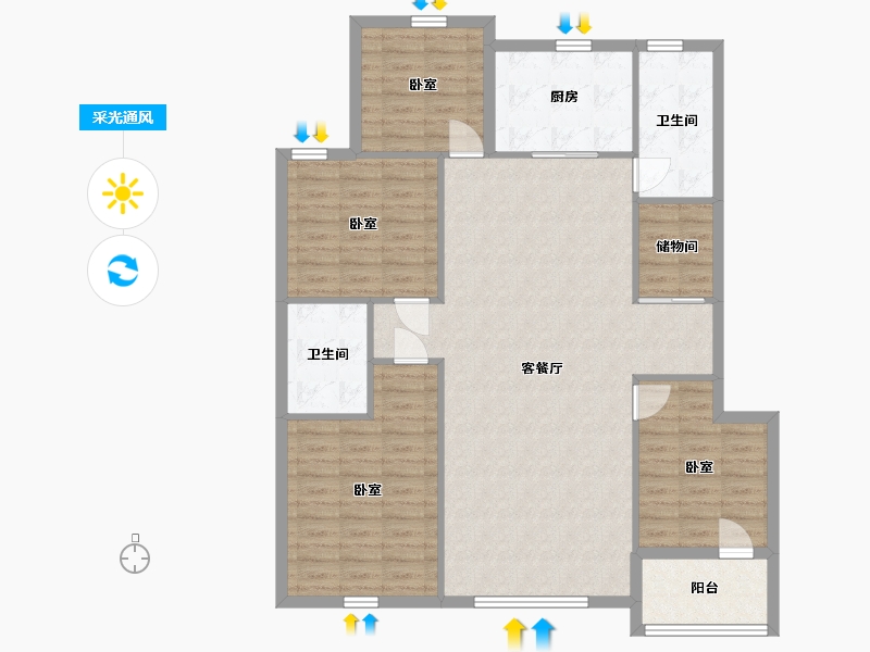 辽宁省-盘锦市-精工福地-117.48-户型库-采光通风