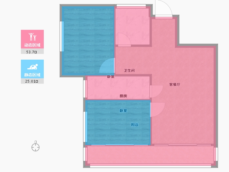 陕西省-西安市-观澜天下-72.33-户型库-动静分区