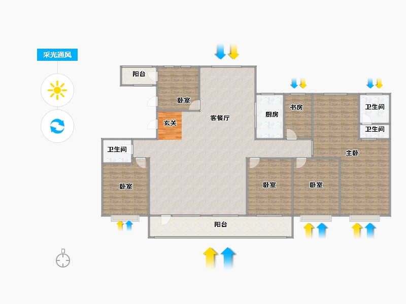 辽宁省-盘锦市-纳帕溪谷·瑞府-229.55-户型库-采光通风