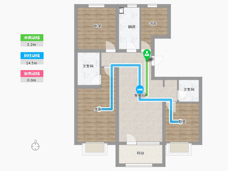 辽宁省-鞍山市-富力城-85.43-户型库-动静线