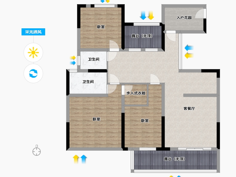 陕西省-西安市-山水香堤溪墅-119.14-户型库-采光通风