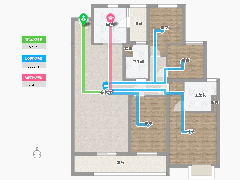 山西省-太原市-太原恒大天宸-111.40-户型库-动静线