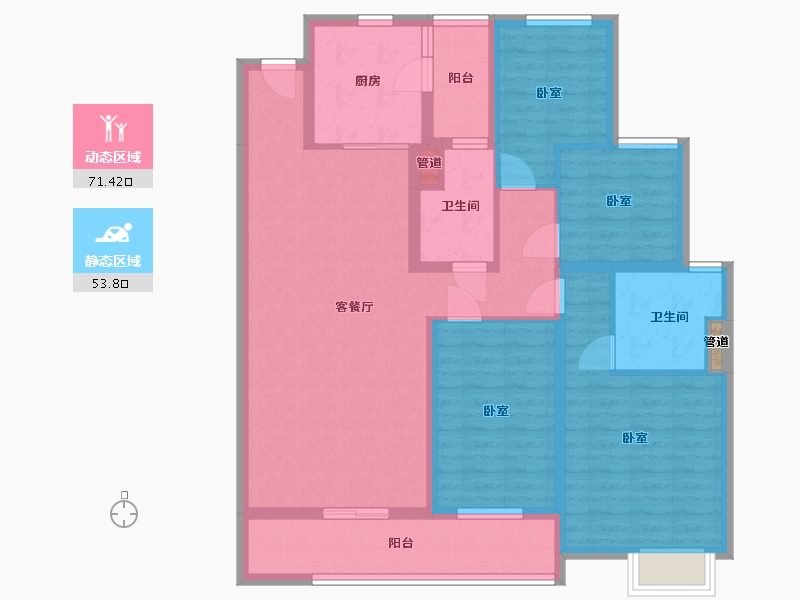 山西省-太原市-太原恒大天宸-111.40-户型库-动静分区