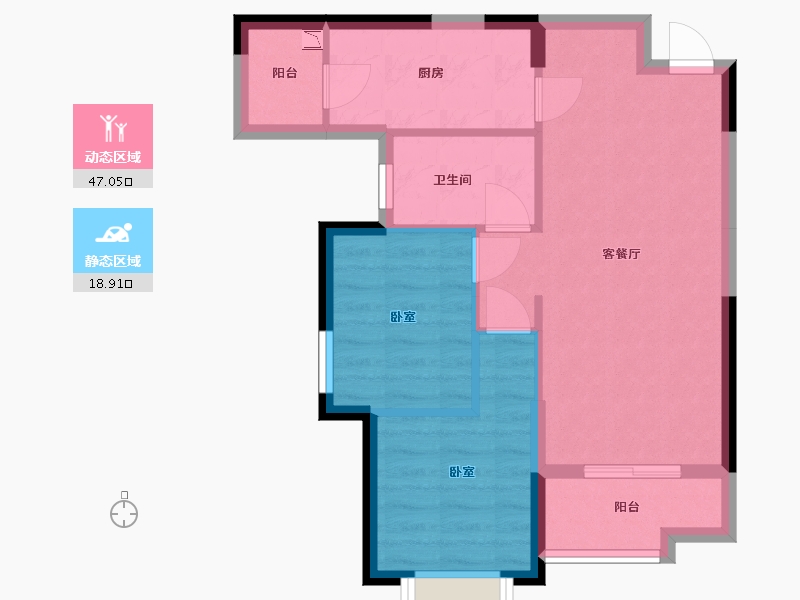 辽宁省-营口市-鑫盛家园-58.69-户型库-动静分区