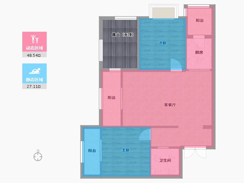 黑龙江省-哈尔滨市-宝宇天邑澜山-76.14-户型库-动静分区