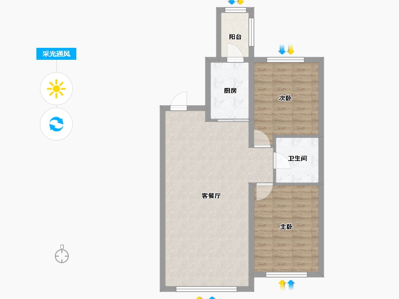 黑龙江省-哈尔滨市-华居水木天成-77.00-户型库-采光通风