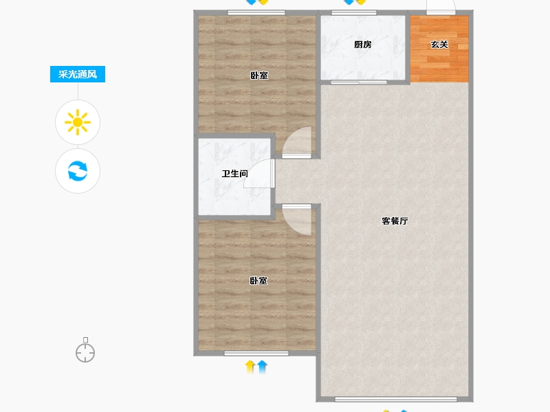 辽宁省-盘锦市-纳帕溪谷·瑞府-68.42-户型库-采光通风