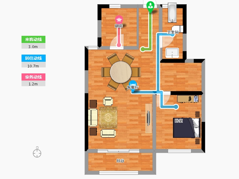 陕西省-西安市-科为城墅-72.38-户型库-动静线