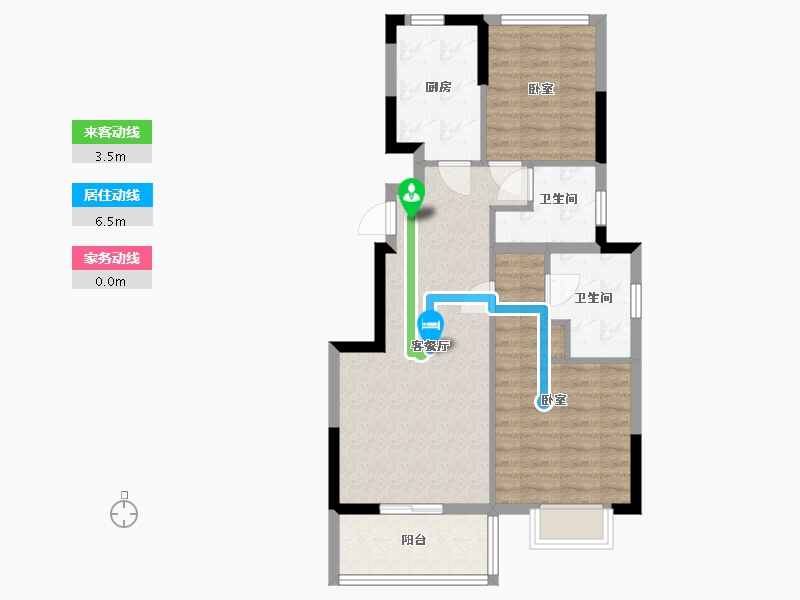 江苏省-南京市-银城君颐东方-68.09-户型库-动静线