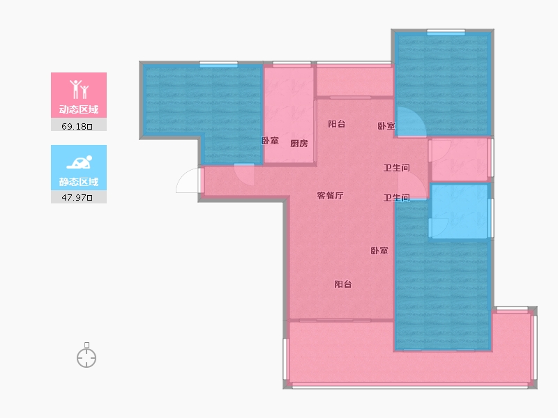 陕西省-西安市-观澜天下-107.36-户型库-动静分区