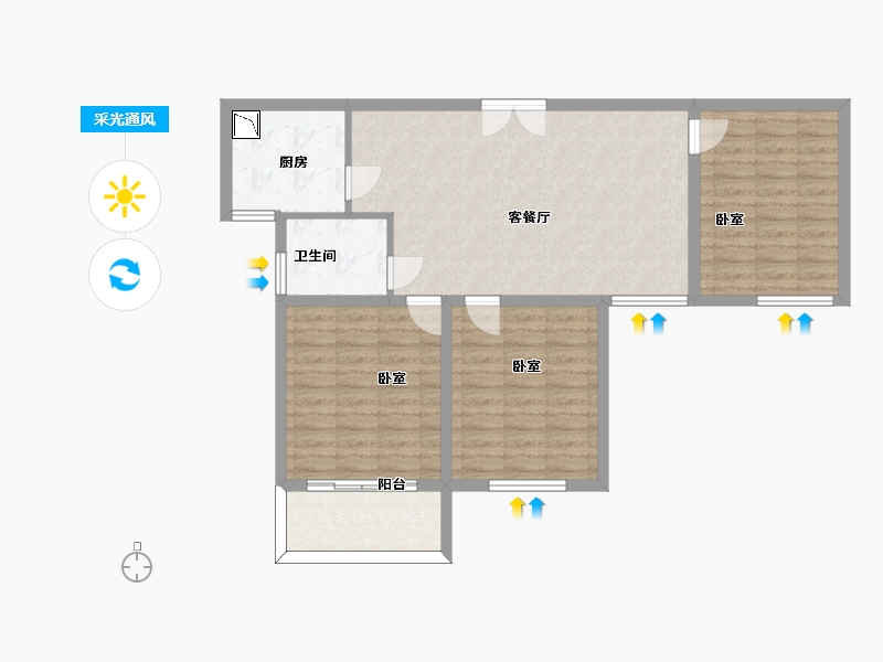 陕西省-西安市-天健望湖大观-88.71-户型库-采光通风