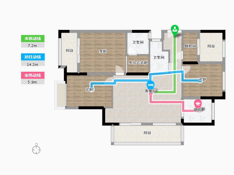 浙江省-绍兴市-蓝海御湾-114.83-户型库-动静线