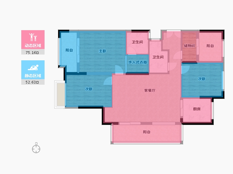 浙江省-绍兴市-蓝海御湾-114.83-户型库-动静分区