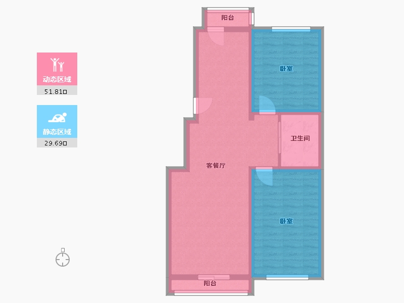 辽宁省-鞍山市-富甲天下-72.62-户型库-动静分区