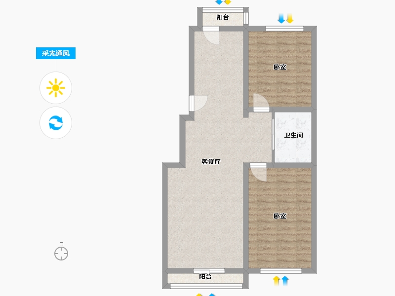 辽宁省-鞍山市-富甲天下-72.62-户型库-采光通风