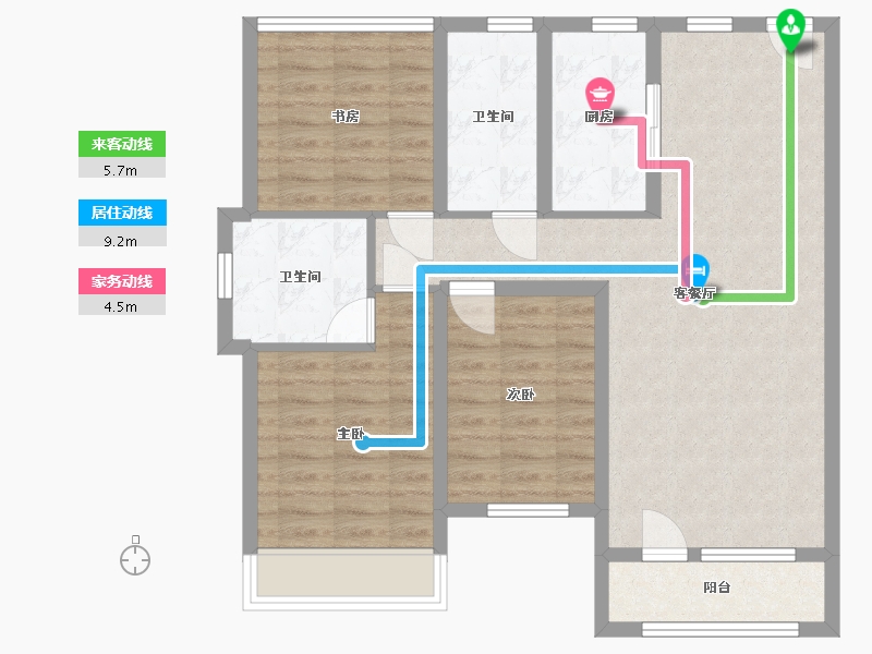 吉林省-延边朝鲜族自治州-融城·樾府-86.05-户型库-动静线