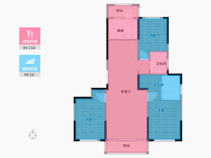 黑龙江省-哈尔滨市-招商·贝肯山(招商·云玺)-139.00-户型库-动静分区