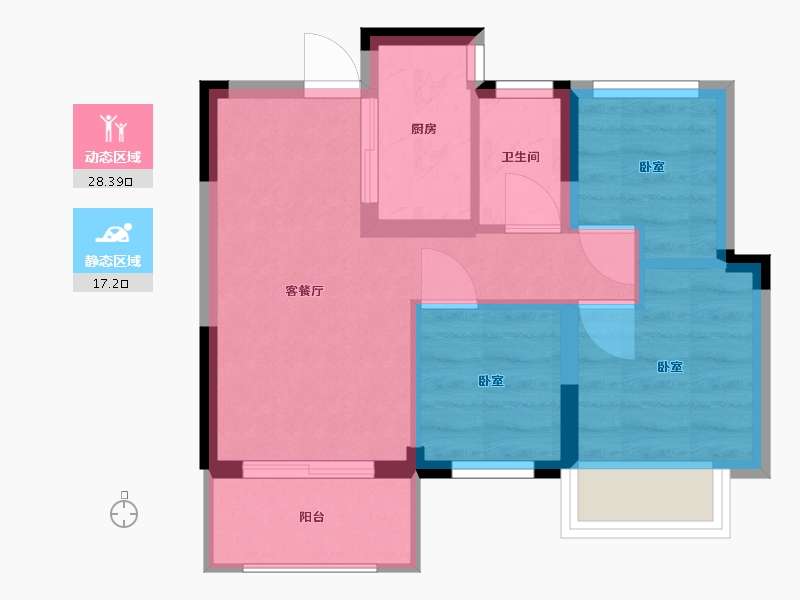 江苏省-南京市-明发浦泰梦幻家-39.89-户型库-动静分区