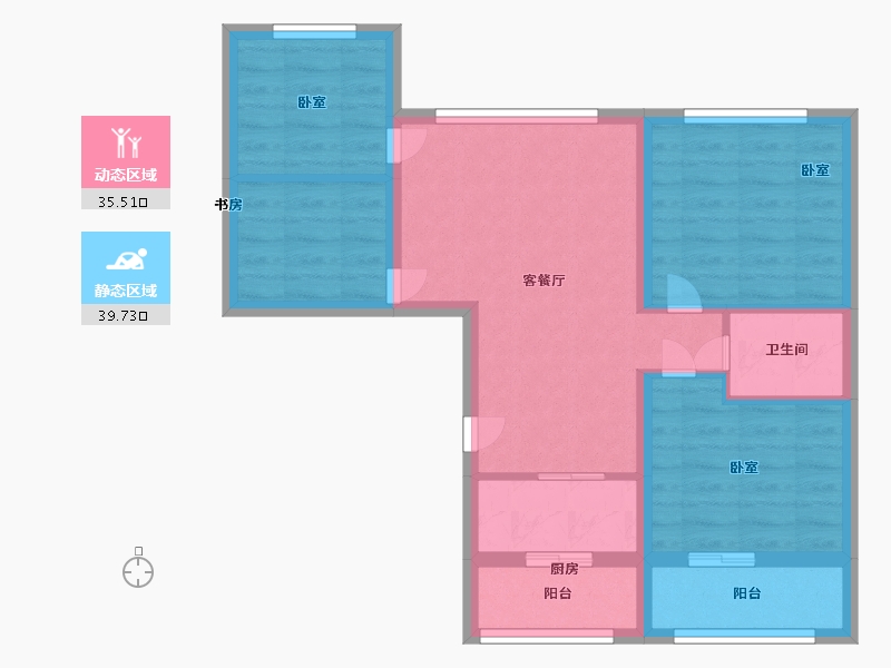 辽宁省-鞍山市-唐盛家和天下-66.00-户型库-动静分区