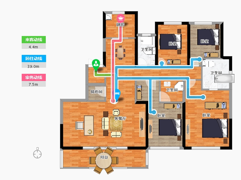 陕西省-西安市-中天诚品-148.53-户型库-动静线