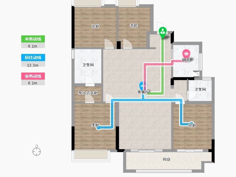 江西省-南昌市-弘阳时光里-127.00-户型库-动静线