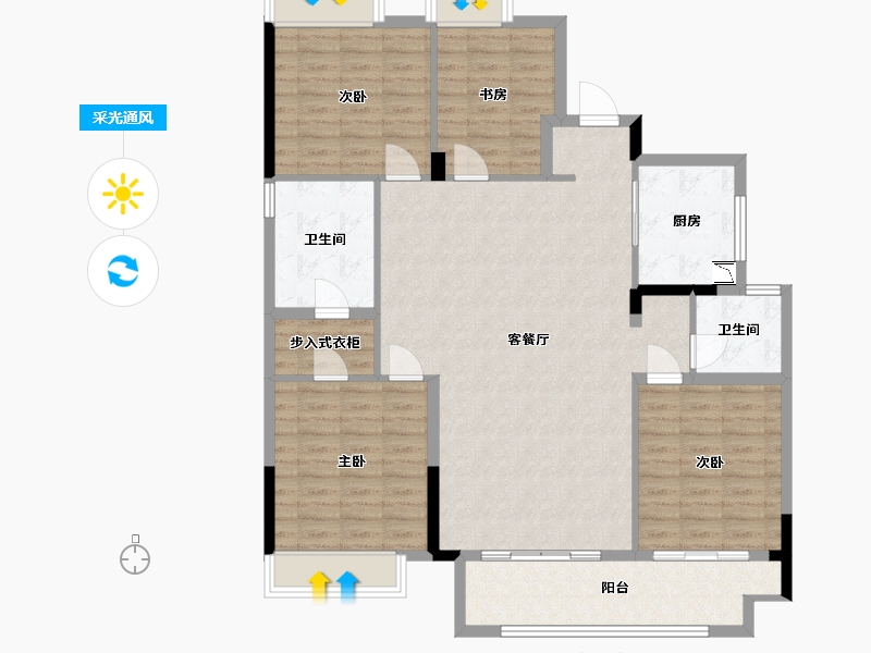 江西省-南昌市-弘阳时光里-127.00-户型库-采光通风