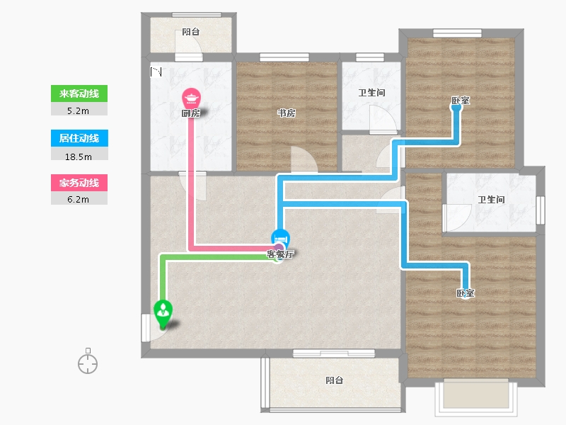 陕西省-西安市-龙腾万都汇-98.07-户型库-动静线