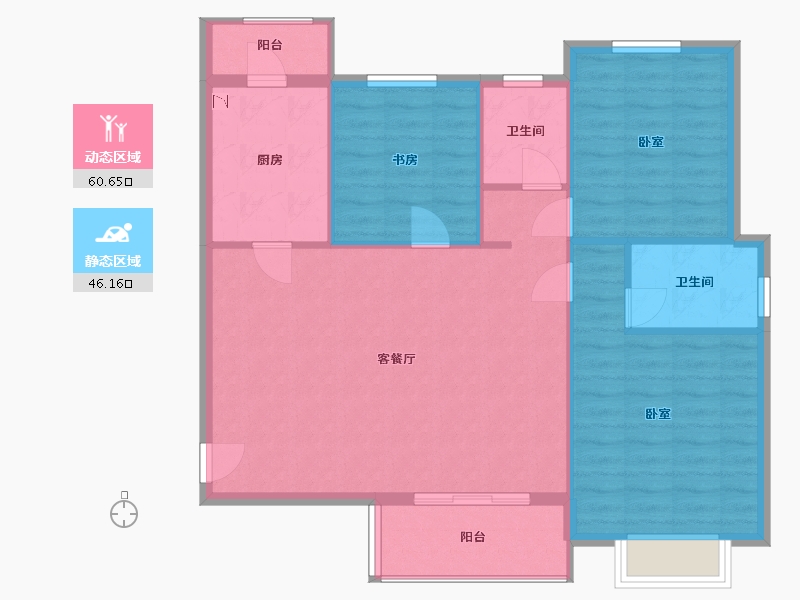 陕西省-西安市-龙腾万都汇-98.07-户型库-动静分区