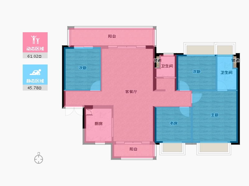 广西壮族自治区-梧州市-万达滨江城-96.47-户型库-动静分区