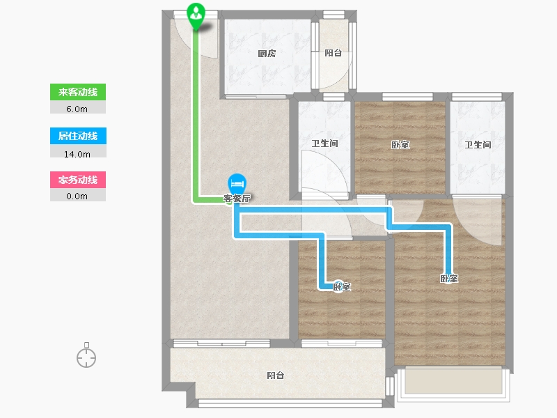 江苏省-南京市-碧桂园江南世家-92.00-户型库-动静线