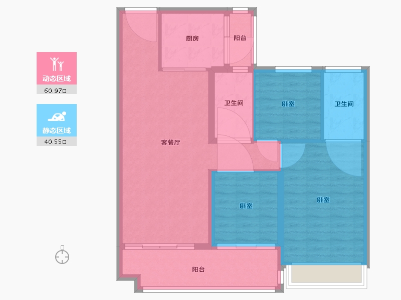 江苏省-南京市-碧桂园江南世家-92.00-户型库-动静分区