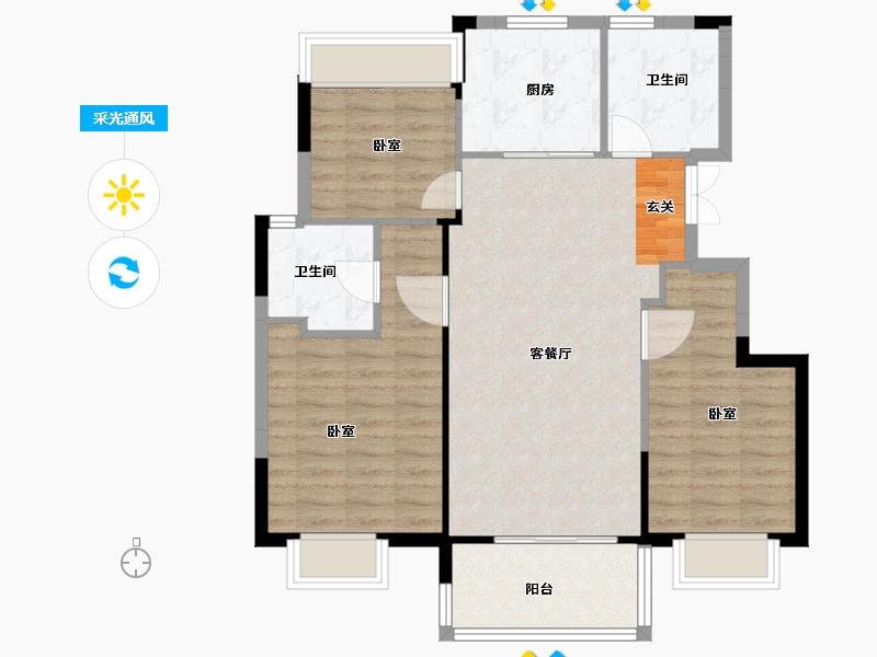 江苏省-南京市-银城君颐东方-88.00-户型库-采光通风