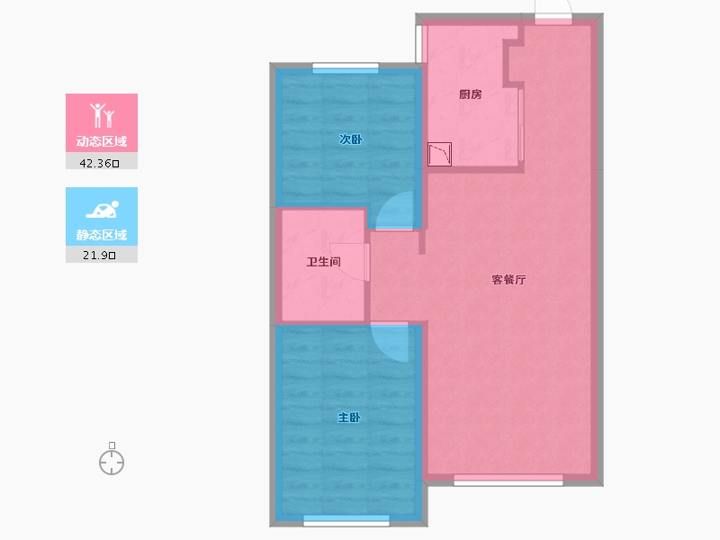 黑龙江省-哈尔滨市-融创星美御-57.36-户型库-动静分区