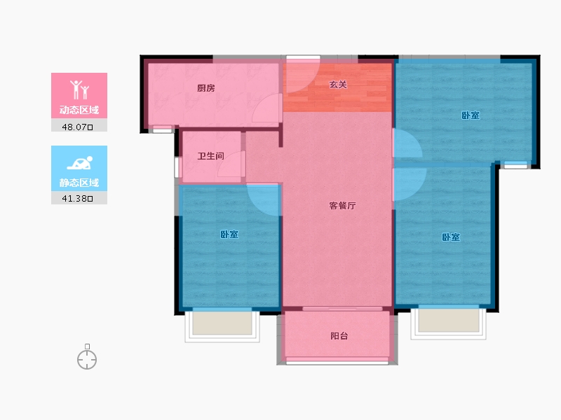 陕西省-西安市-奥园誉府-82.01-户型库-动静分区