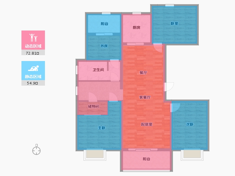 陕西省-西安市-世园·林逸-114.44-户型库-动静分区