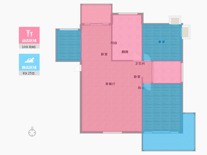 陕西省-西安市-观澜天下-168.91-户型库-动静分区