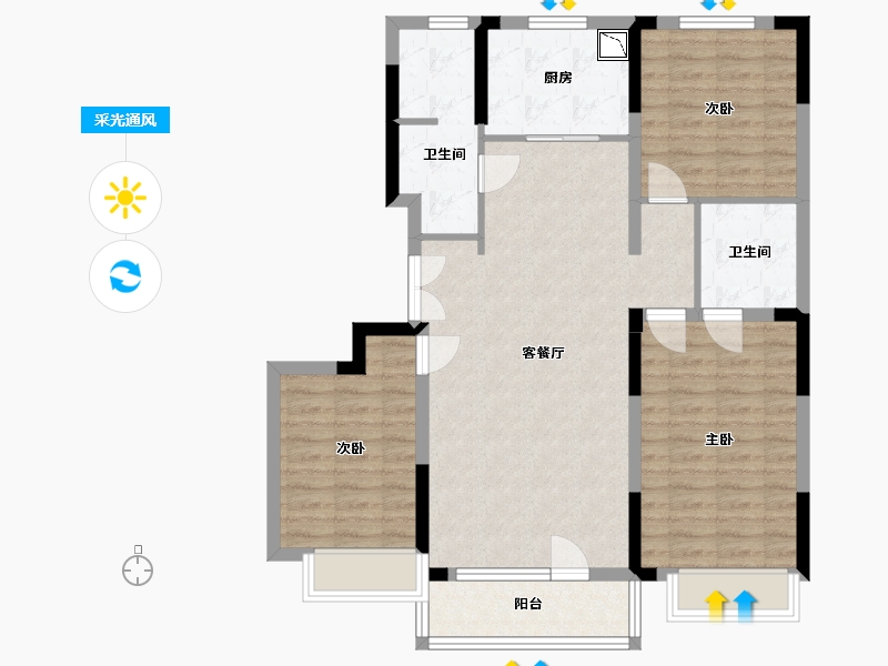 吉林省-长春市-保利净月和府-94.95-户型库-采光通风