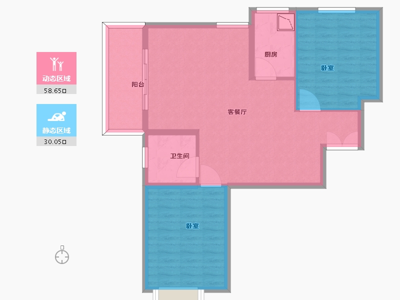 陕西省-西安市-天健望湖大观-80.00-户型库-动静分区