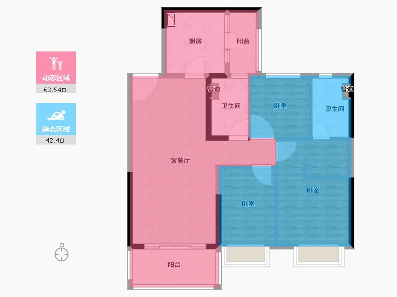 江苏省-南京市-紫东恒大文化旅游城-95.00-户型库-动静分区