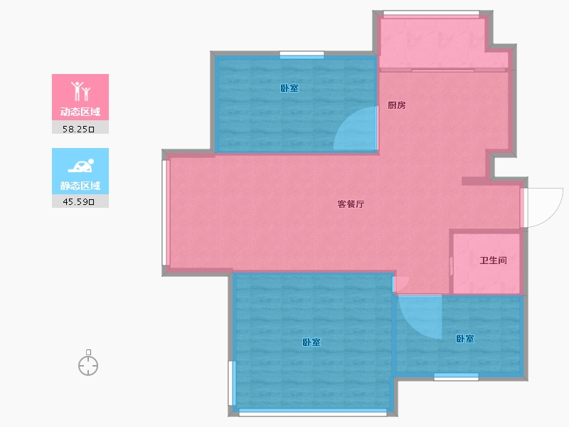 北京-北京市-颐顺家园-96.01-户型库-动静分区