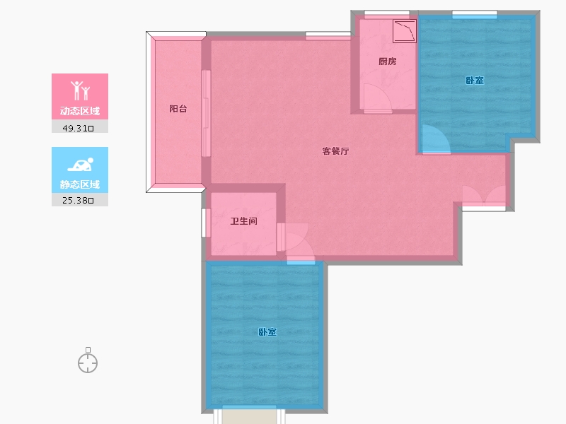 陕西省-西安市-天健望湖大观-66.60-户型库-动静分区