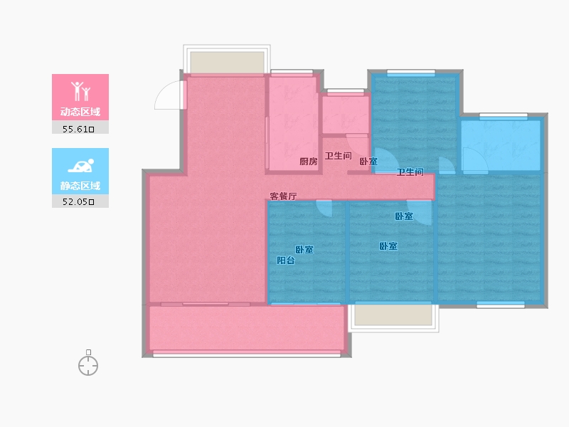 江苏省-南京市-中南山锦花城-98.51-户型库-动静分区