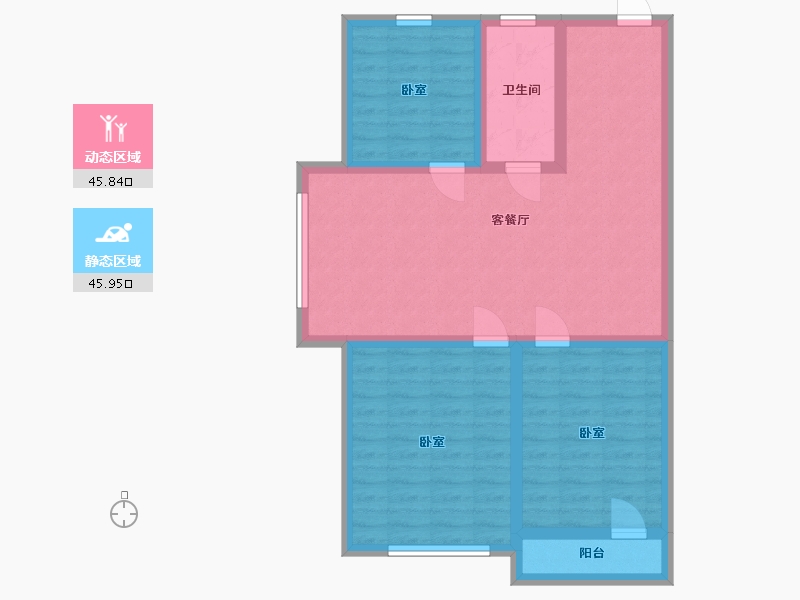 辽宁省-鞍山市-富甲天下-81.90-户型库-动静分区