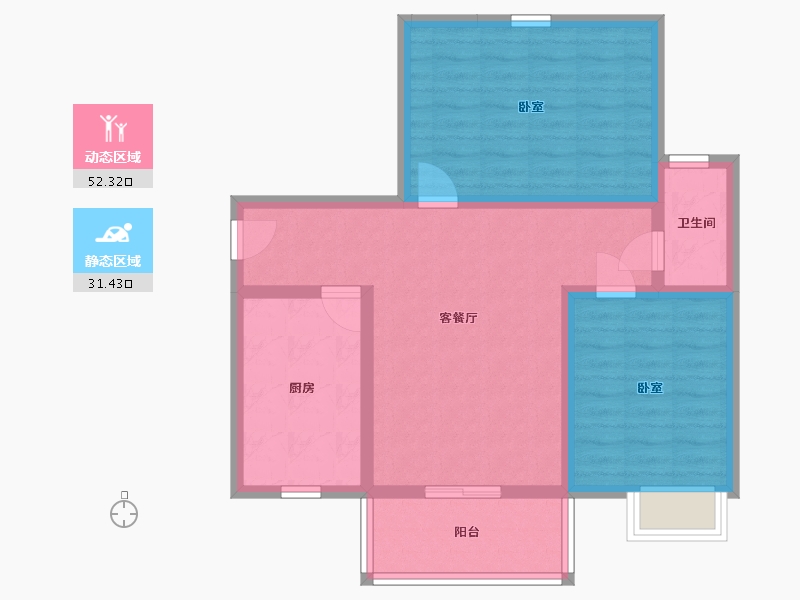 陕西省-西安市-观澜天下-74.24-户型库-动静分区