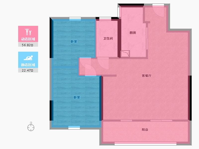 陕西省-西安市-绿地不夜城-71.31-户型库-动静分区