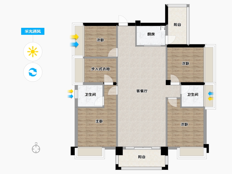 广西壮族自治区-梧州市-万通丽城-117.75-户型库-采光通风