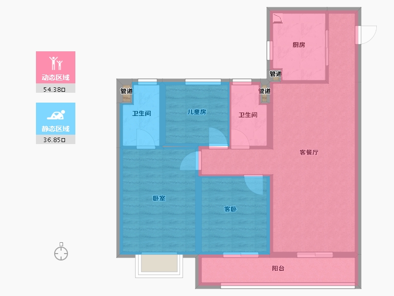 山西省-太原市-保利和光尘樾-81.52-户型库-动静分区